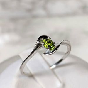 Peridot CZ Sterling Silver Ring